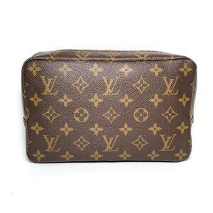 VINTAGE LOUIS VUITTON LV BROWN MONOGRAM 23 COSMETIC POUCH TROUSSE TOILETTE